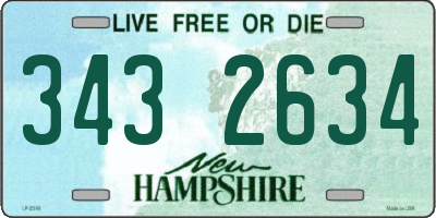 NH license plate 3432634