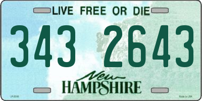 NH license plate 3432643