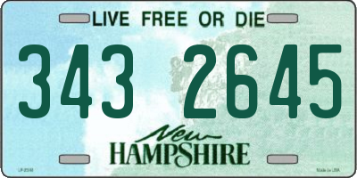 NH license plate 3432645