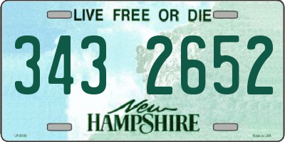 NH license plate 3432652