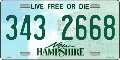 NH license plate 3432668