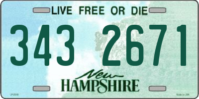 NH license plate 3432671