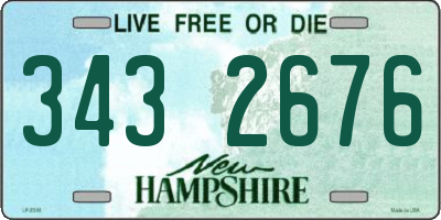 NH license plate 3432676