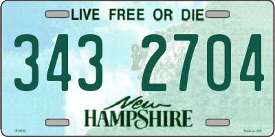NH license plate 3432704