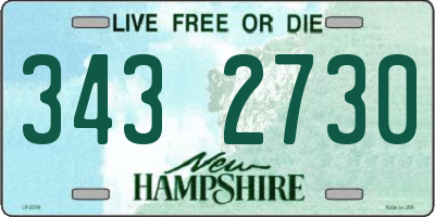NH license plate 3432730