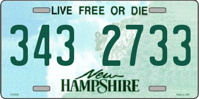 NH license plate 3432733