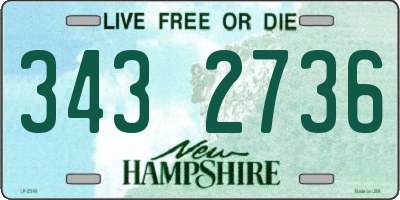 NH license plate 3432736