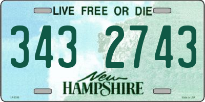 NH license plate 3432743