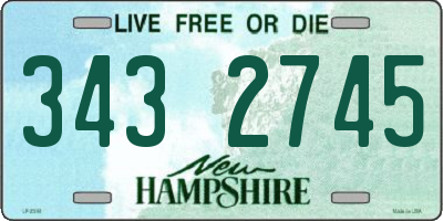 NH license plate 3432745