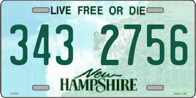 NH license plate 3432756