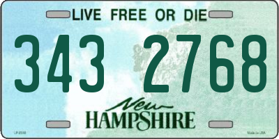 NH license plate 3432768