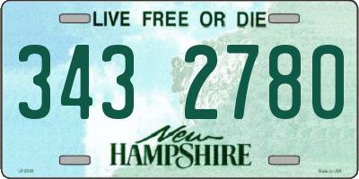 NH license plate 3432780
