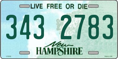 NH license plate 3432783