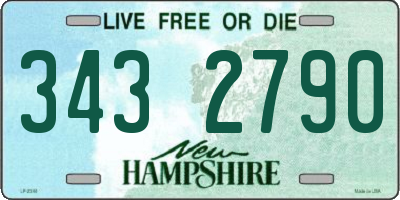 NH license plate 3432790