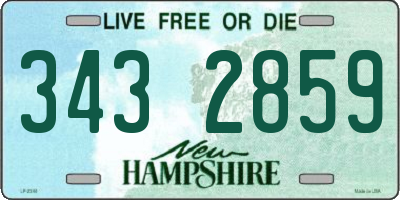 NH license plate 3432859