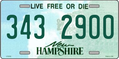 NH license plate 3432900