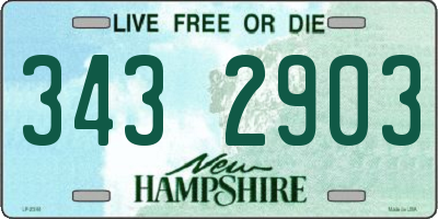 NH license plate 3432903