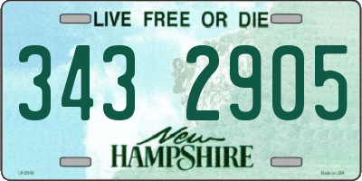 NH license plate 3432905