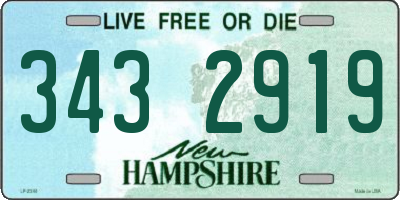 NH license plate 3432919