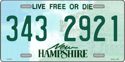 NH license plate 3432921