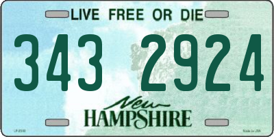 NH license plate 3432924