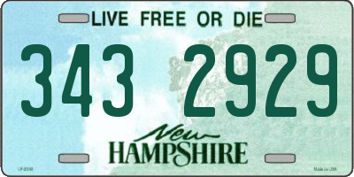 NH license plate 3432929