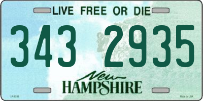 NH license plate 3432935