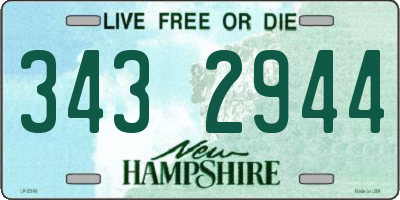 NH license plate 3432944