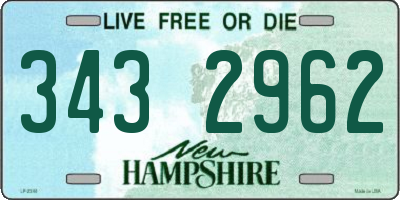NH license plate 3432962
