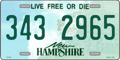 NH license plate 3432965
