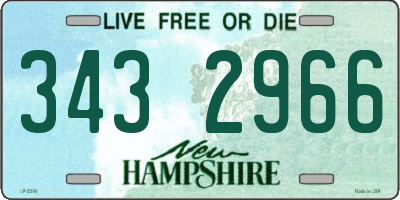 NH license plate 3432966