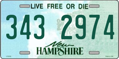NH license plate 3432974