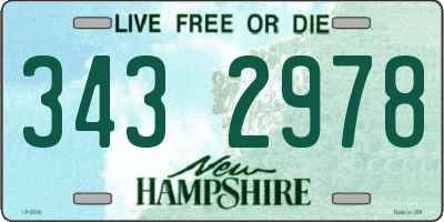 NH license plate 3432978