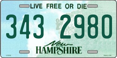 NH license plate 3432980