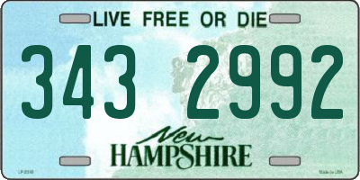 NH license plate 3432992