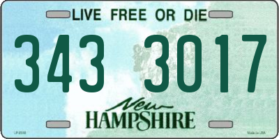 NH license plate 3433017