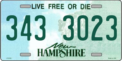 NH license plate 3433023