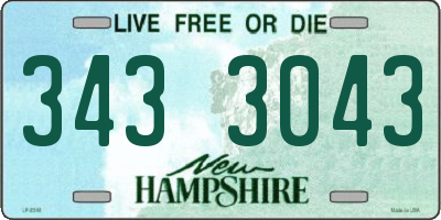NH license plate 3433043