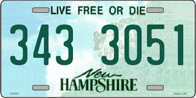 NH license plate 3433051