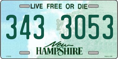NH license plate 3433053