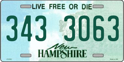 NH license plate 3433063