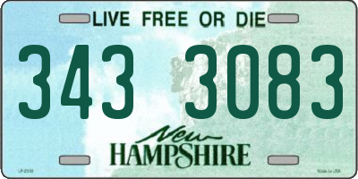 NH license plate 3433083