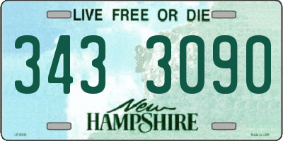NH license plate 3433090