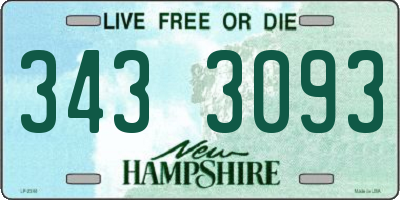 NH license plate 3433093
