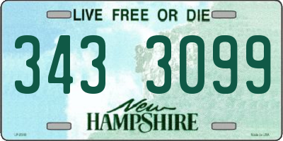 NH license plate 3433099