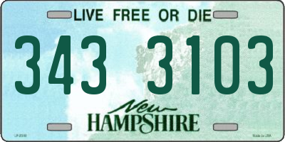 NH license plate 3433103