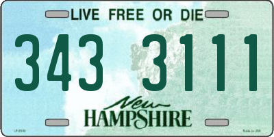 NH license plate 3433111