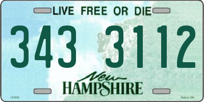 NH license plate 3433112
