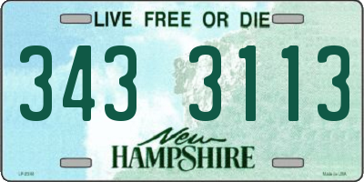 NH license plate 3433113