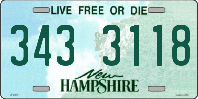 NH license plate 3433118